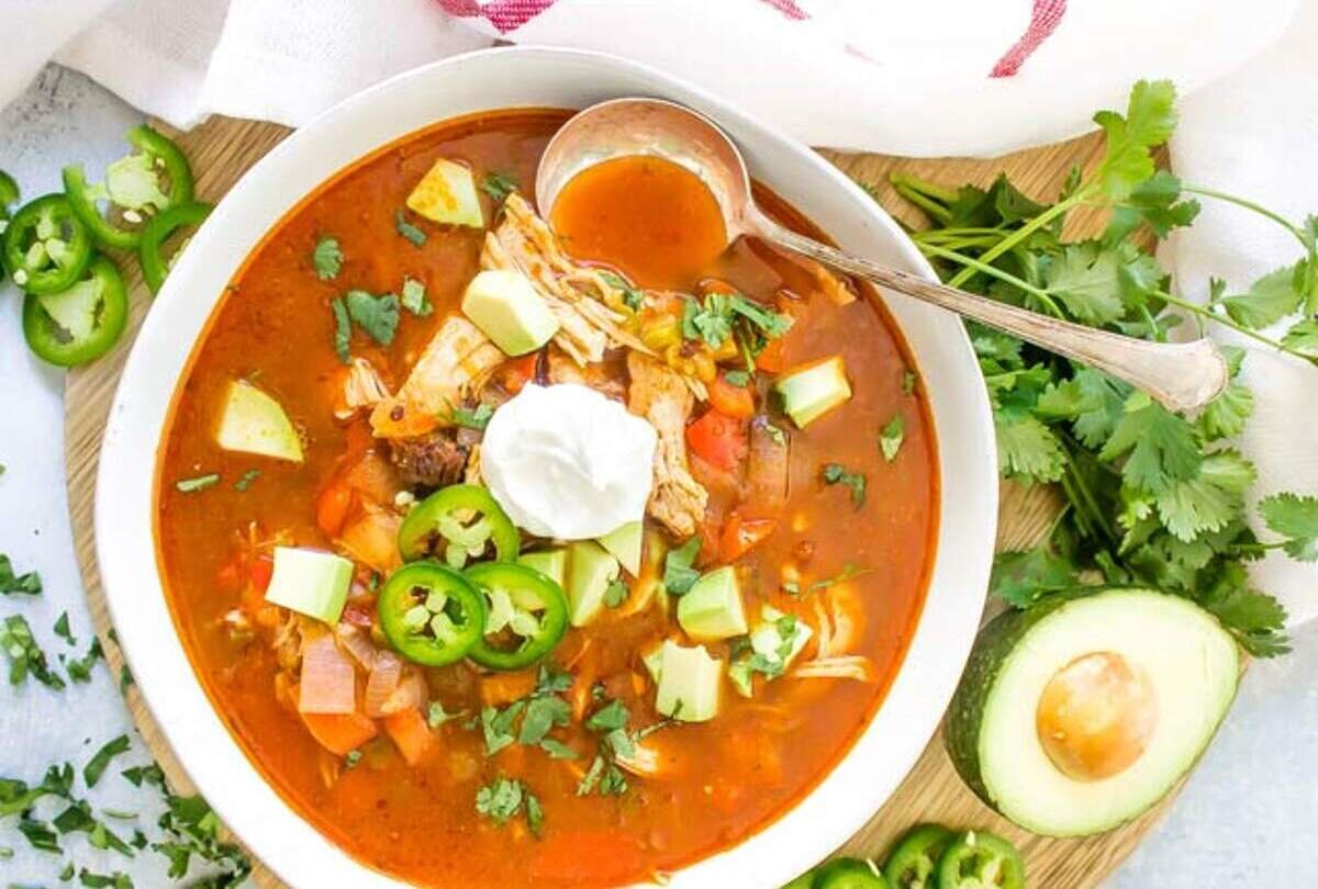 Кето-суп с курицей быстрого приготовления