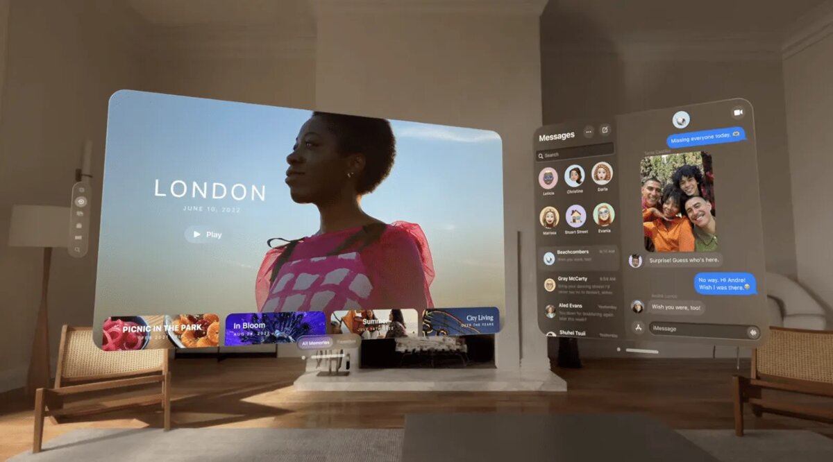 Рабочий экран Apple Vision Pro