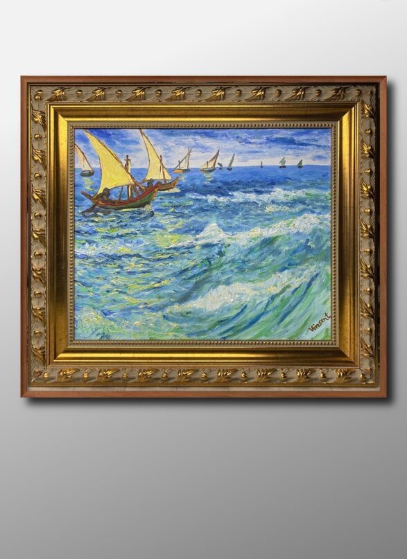 Копия картины Винсента Ван Гога «Море в Сент-Мари» худ. Садыков Александр