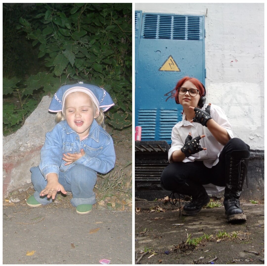 Здесь Кате 3 года и 18 лет, совершенно случайно получился вот такой ремейк на саму себя