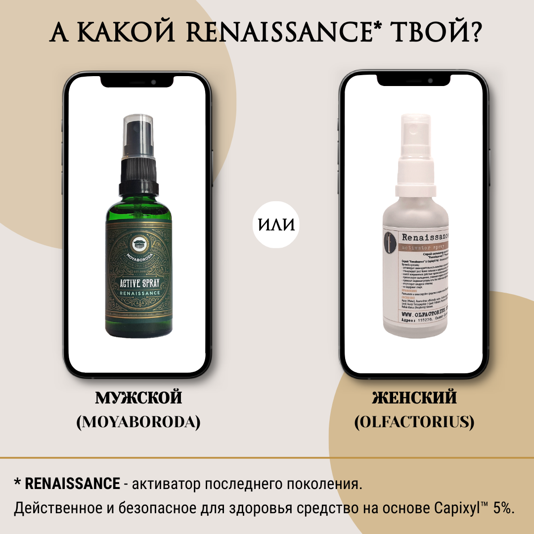 * RENAISSANCE - активатор последнего поколения. Действенное и безопасное для здоровья средство на основе Capixyl 5%.
