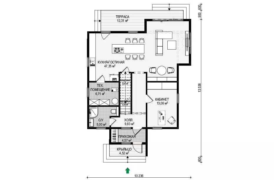 План первого этажа двухэтажного дома «Магдебург 164»