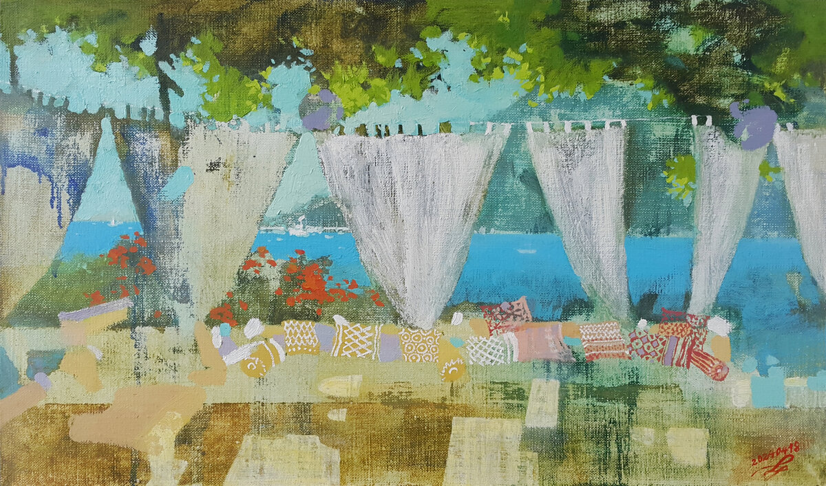 Azzurro e ambra. Villa Treville