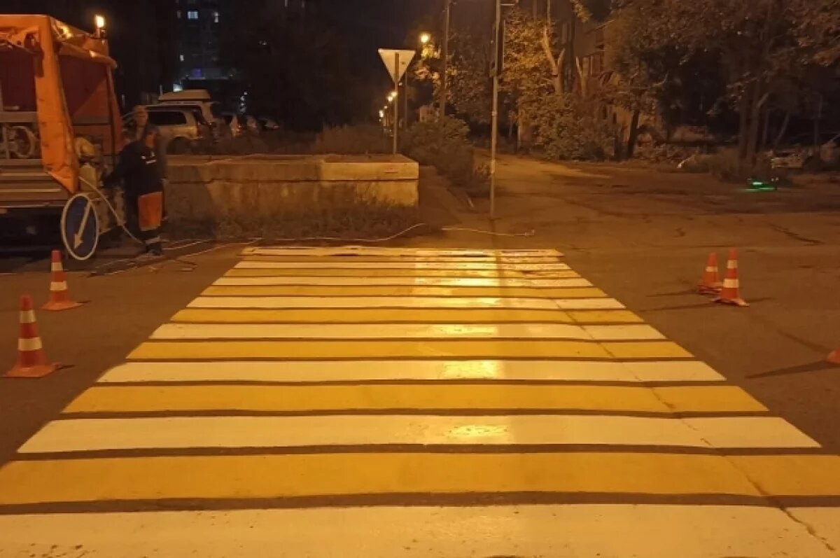    В Омске начались работы по нанесению дорожной разметки на улицах города