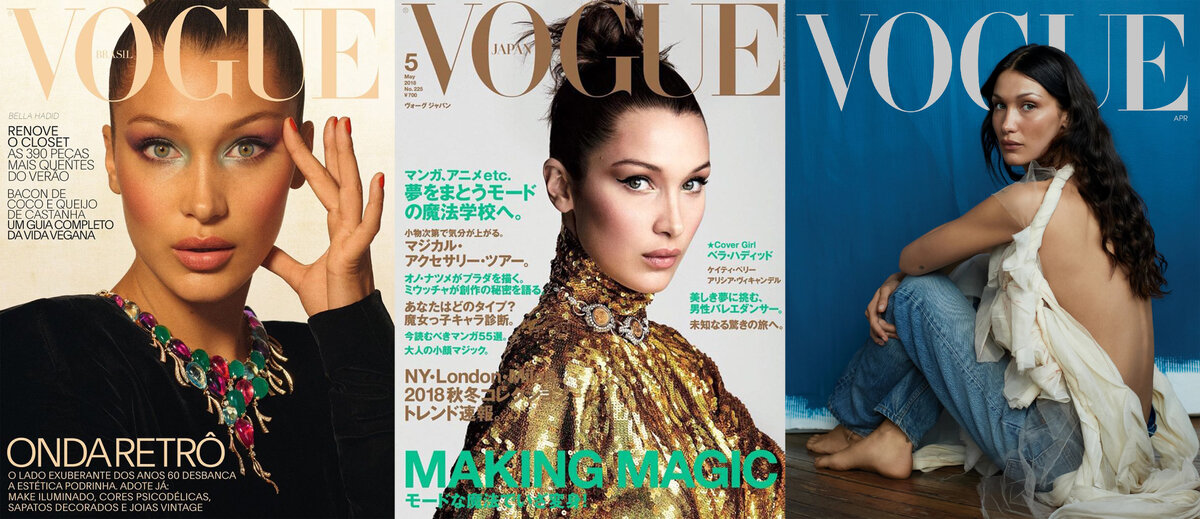 Хадид на обложках журнала Vogue 