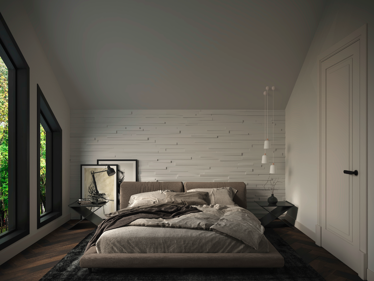 Спальня до установки мансардных окон.