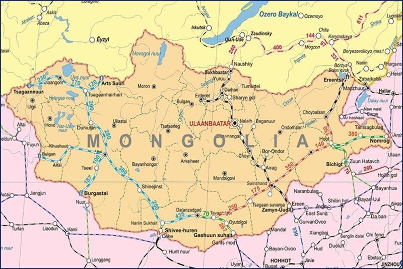 © ЗАМ, ТЭЭВРИЙН ХӨГЖЛИЙН ЯАМ (Министерство дорожного и транспортного развития Монголии) / mrtd.gov.mn (Действующие, строящиеся и планируемые железнодорожные линии Монголии)