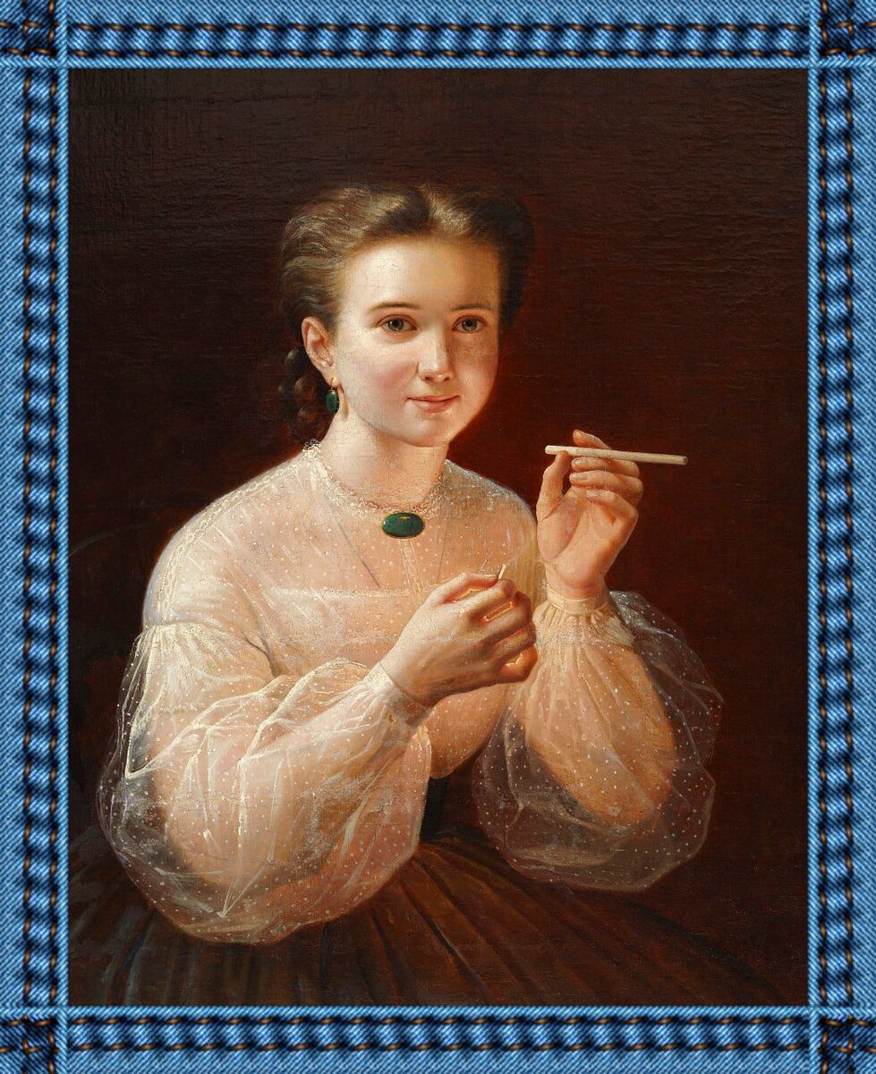 Дама с папиросой. Заболотский Петр Ефимович, 1855 год. Из открытых источников.