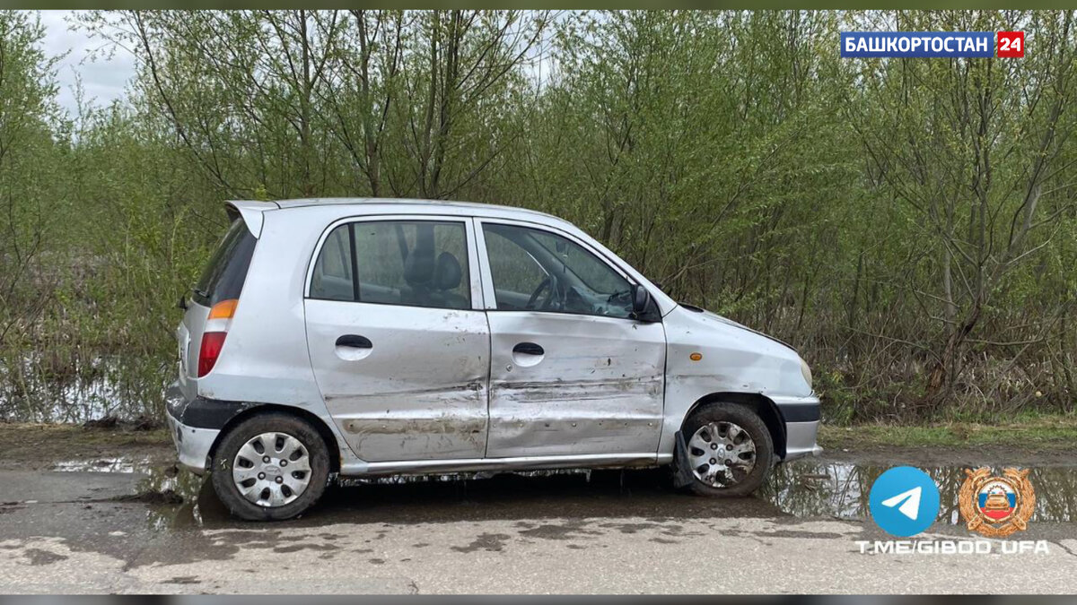   В Уфе в опрокинувшейся в кювет иномарке травмировалась 13-летняя девочка