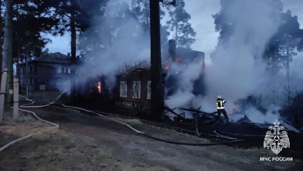    В Нолинском районе произошёл страшный пожар. Жилой дом выгорел полностью