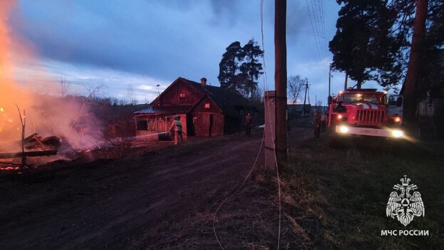    В Нолинском районе произошёл страшный пожар. Жилой дом выгорел полностью