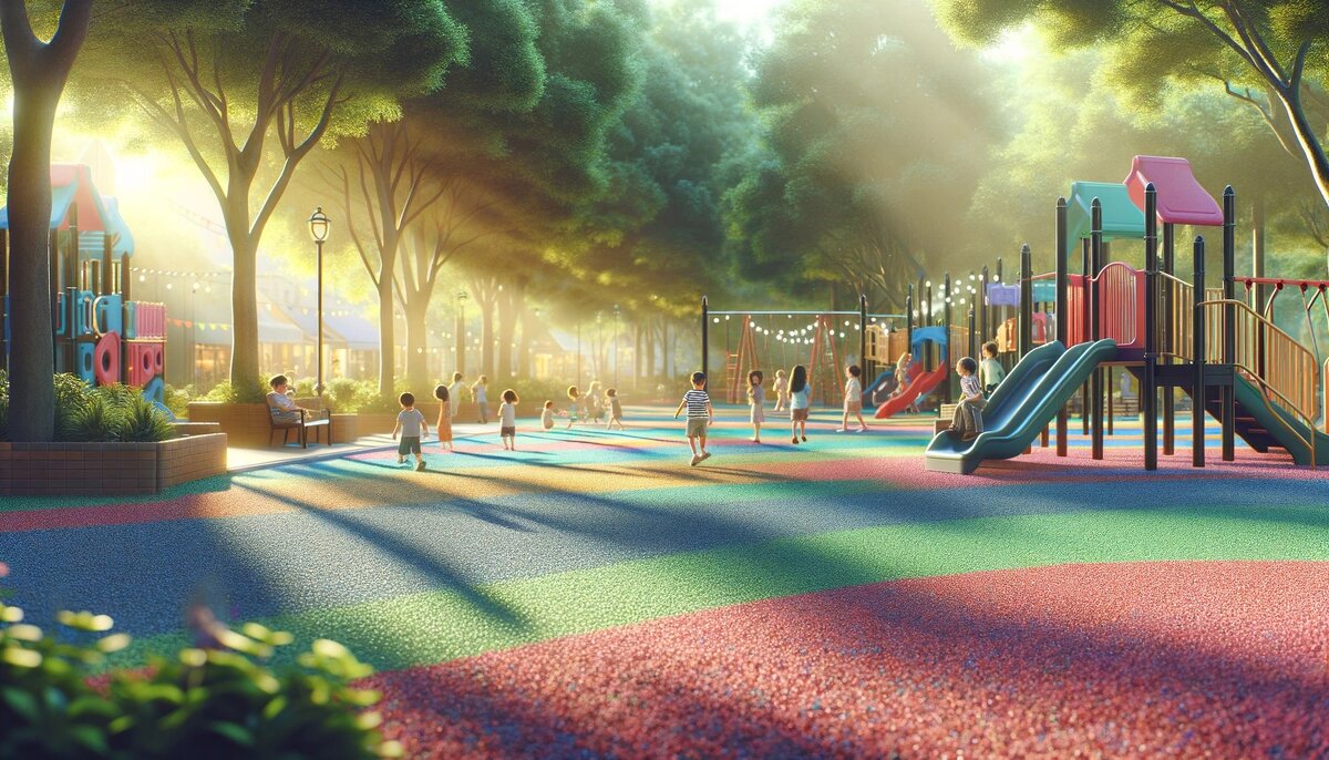 Бесшовное резиновое покрытие из крошки