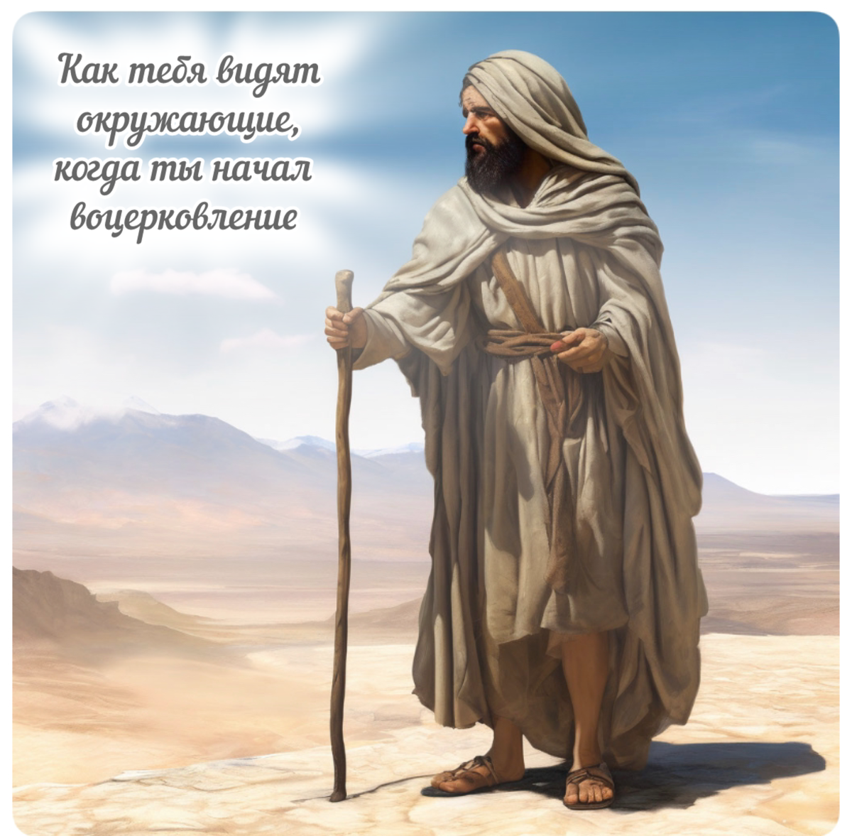 Отношение окружения, когда ты сообщил, что начал ходить в храм. Фото сделано с помощью нейросети.