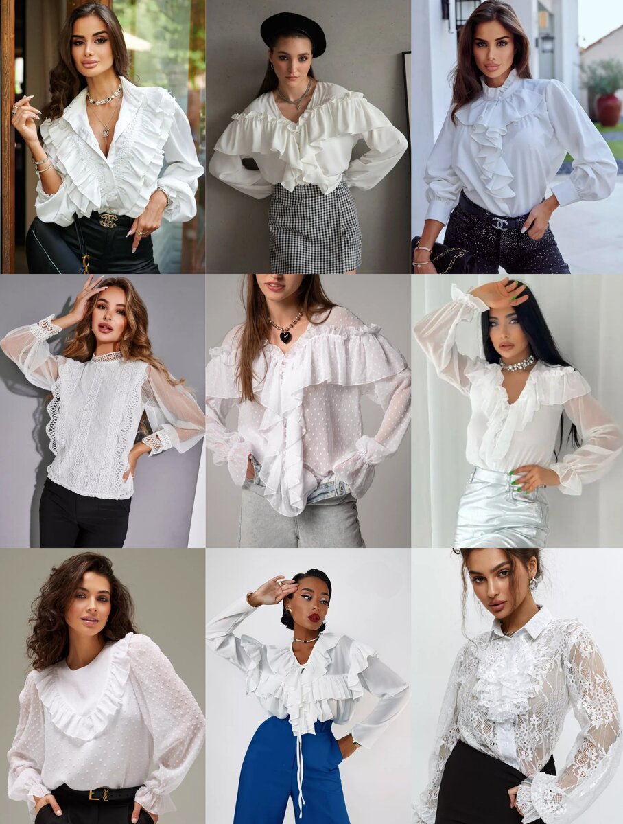 Подборка боузок с рюшами с Wildberries 