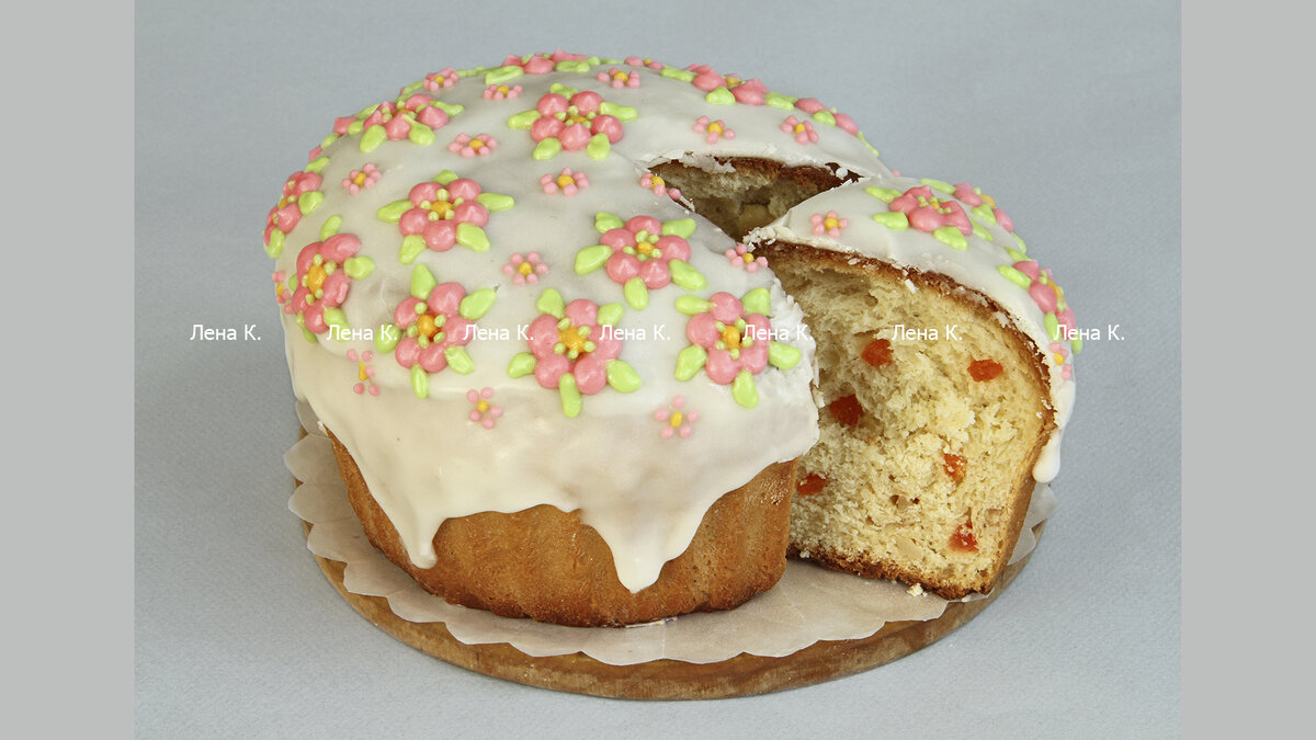 кулич на опаре с изюмом,приготовление и фото Лены К.