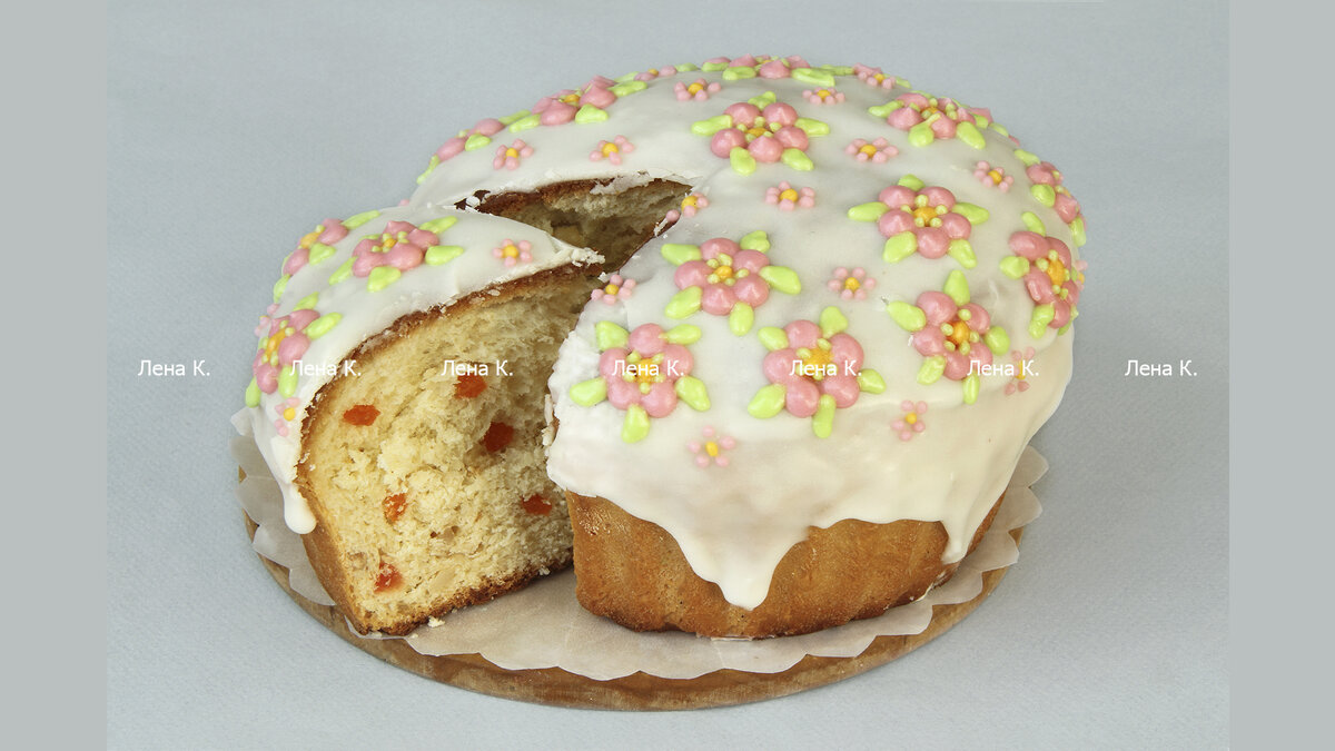 кулич на опаре с изюмом,приготовление и фото Лены К.