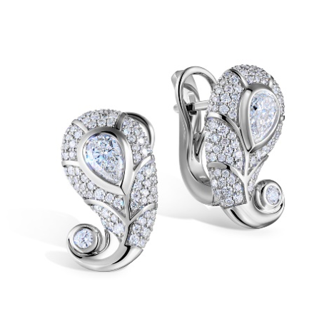 Серьги из белого золота с бриллиантами smirnov  📷
