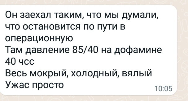 Это уже утренняя переписка, когда опасность  миновала.  Думаю, понятно, что такое "остановится"
