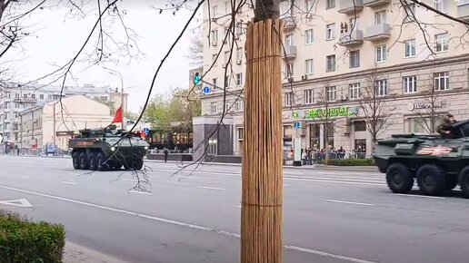 Движение военной техники на репетицию парада Победы. Москва. Садовое кольцо. 26 апреля