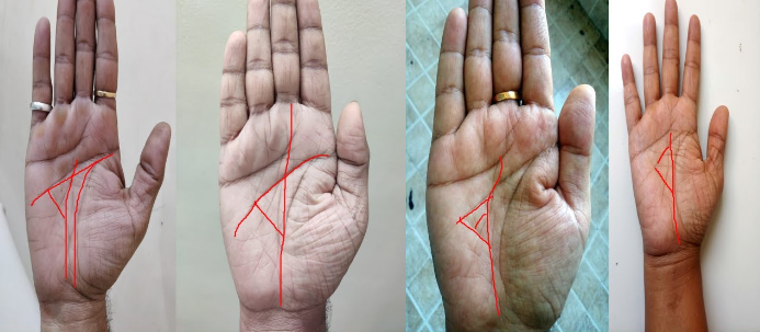 Денежный треугольник на разных ладонях. Фото: YouTube / Abhishek Bhatnagar