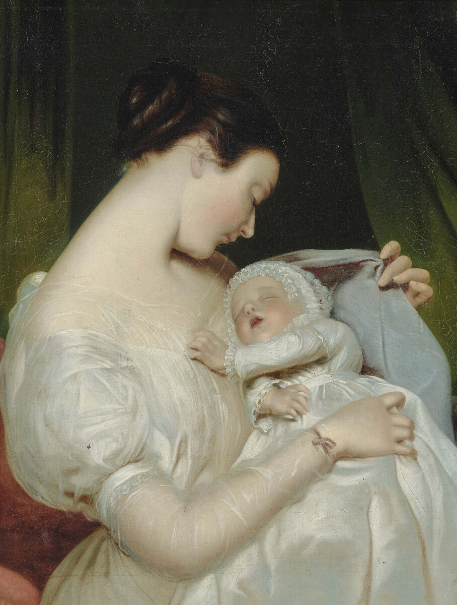 Джеймс Сент (1820 - 1916) Элизабет Сент, жена художника с ребенком. Изображение взято из открытых источников