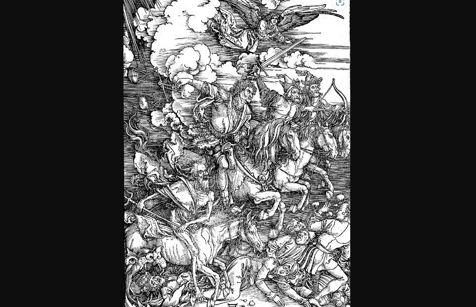 Альбрехт Дюрер. "Четыре всадника Апокалипсиса", 1497—1498.