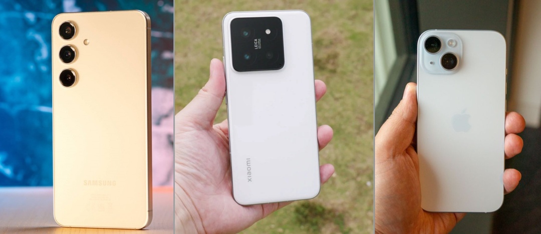 Обзор-сравнение базовых моделей Samsung Galaxy S24, Xiaomi 14 и iPhone 15