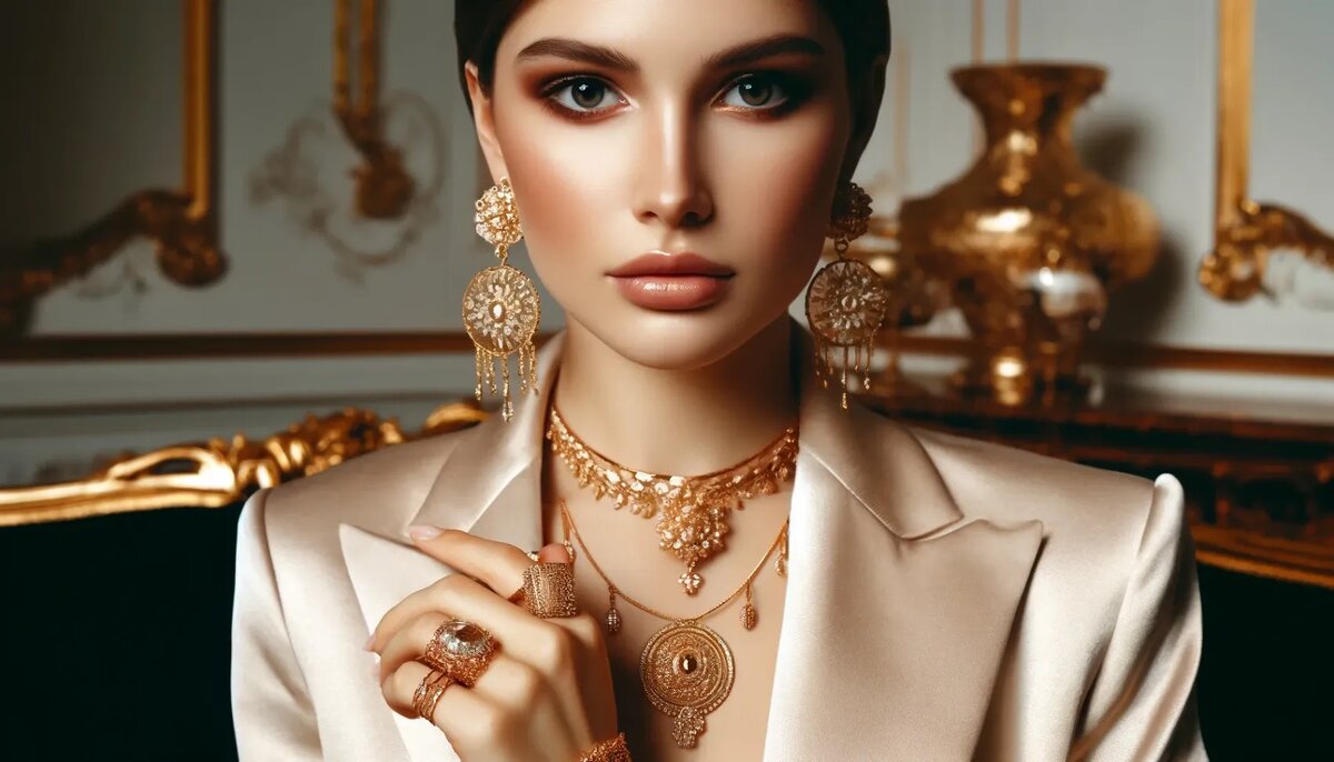 Золото часто воспринимается как символ благосостояния, и многие женщины по всему миру украшают себя изделиями из этого благородного металла, такими как серьги, подвески и кольца.