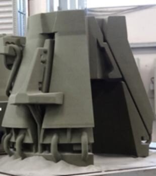 Пример напечатанной литейной формы методом спекания плакированного песка