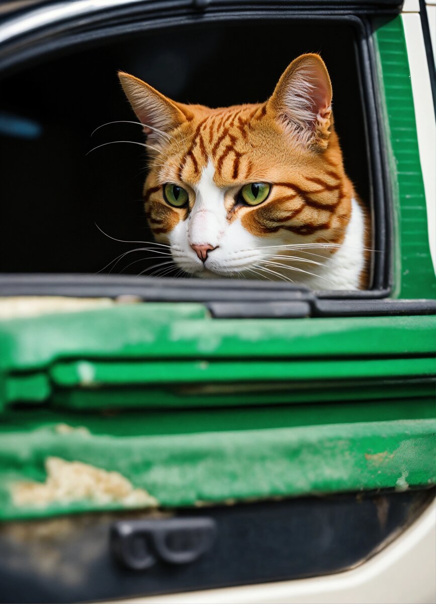 Кошка в машине