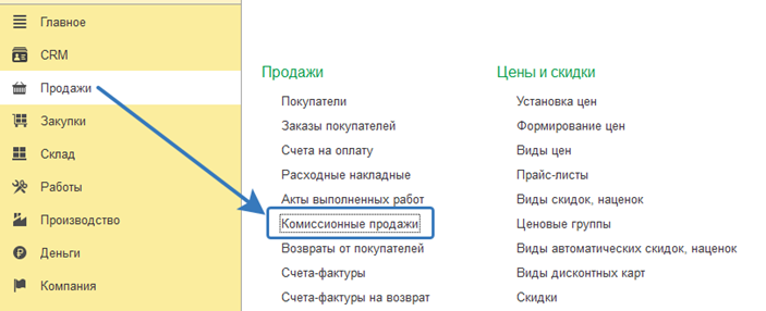 1С:УНФ возврат выкупленного комиссионером товара