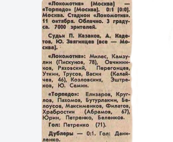 "Советский спорт", № 240 (8545), воскресенье, 12 октября 1975 г. С. 1. С некоторой корректировкой автора ИстАрх.