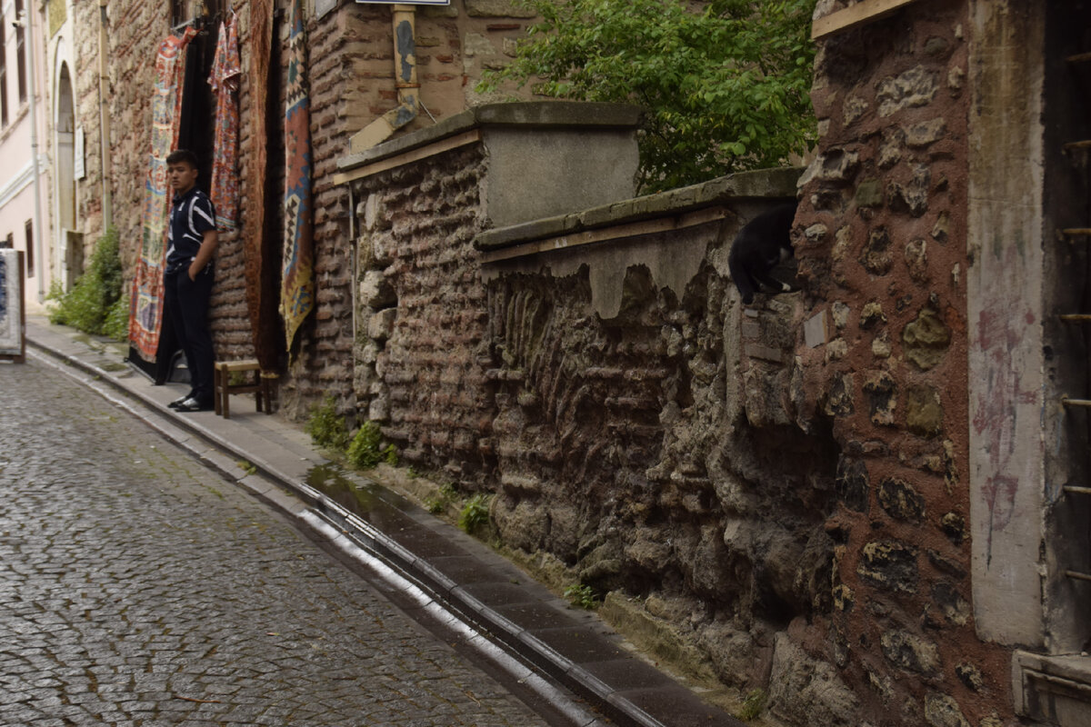 Обломки Византии в Фатихе попадаются на каждом шагу, Это кирпичную кладку, свойственную византийским постройкам, сложно с чем либо перепутать