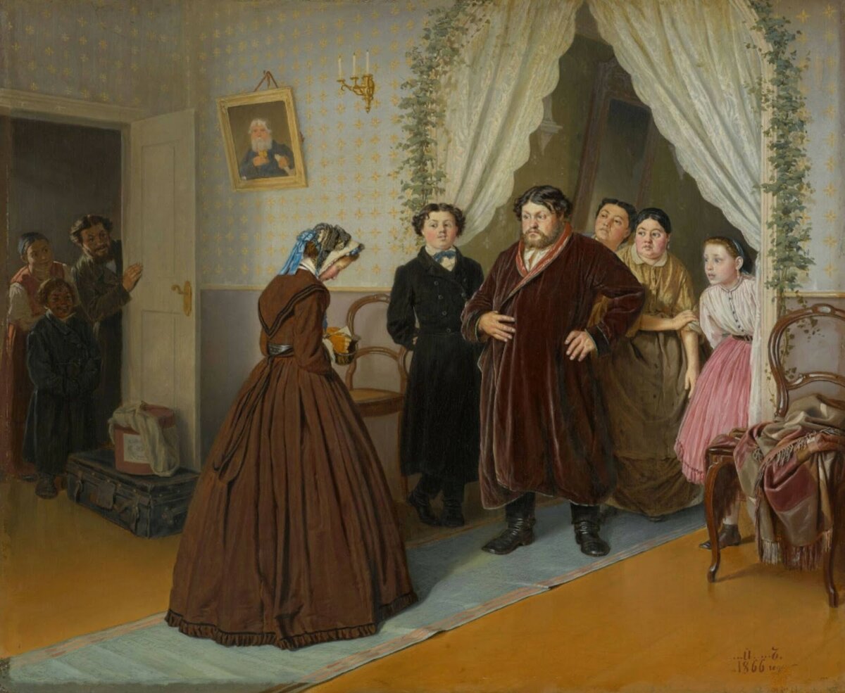 Приезд гувернантки в купеческий дом