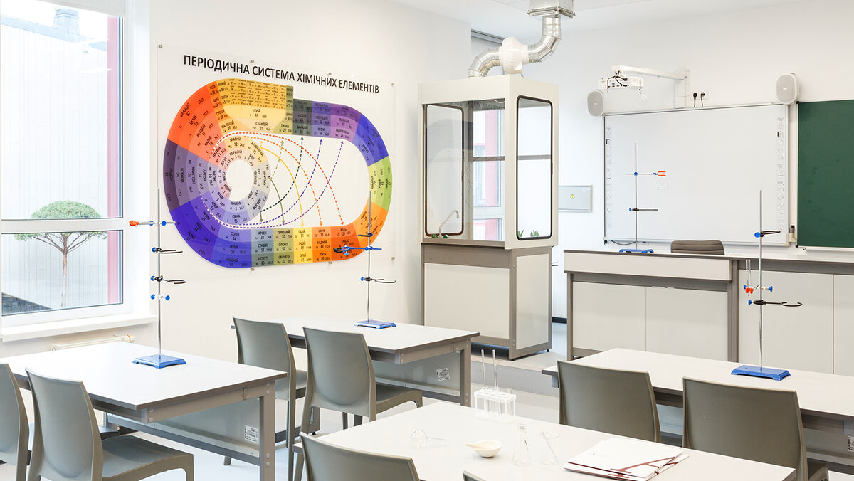 Как может выглядеть кабинет химии в школе с альтернативной таблицей