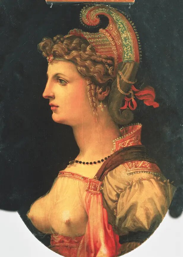 Франческо Убертини (Баккьякка) – «Портрет Виттории Колонны», XVI век, находится в Художественном Музее Фудзи (Токио, Япония)