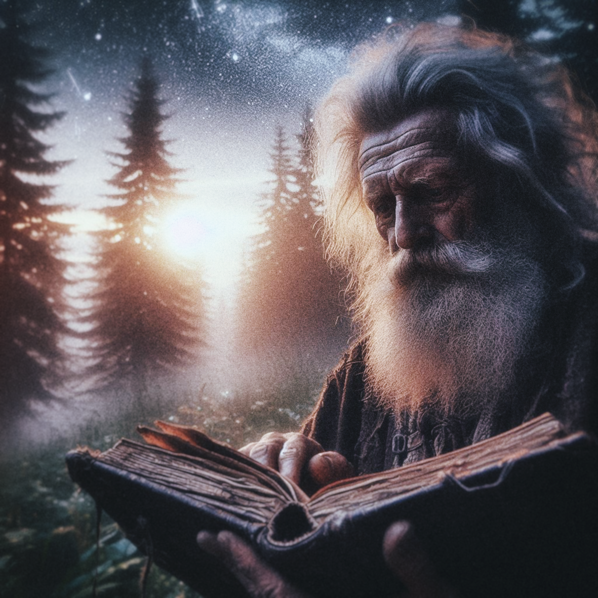 "Старец изучает древний гримуар", автор: А.И. Генов