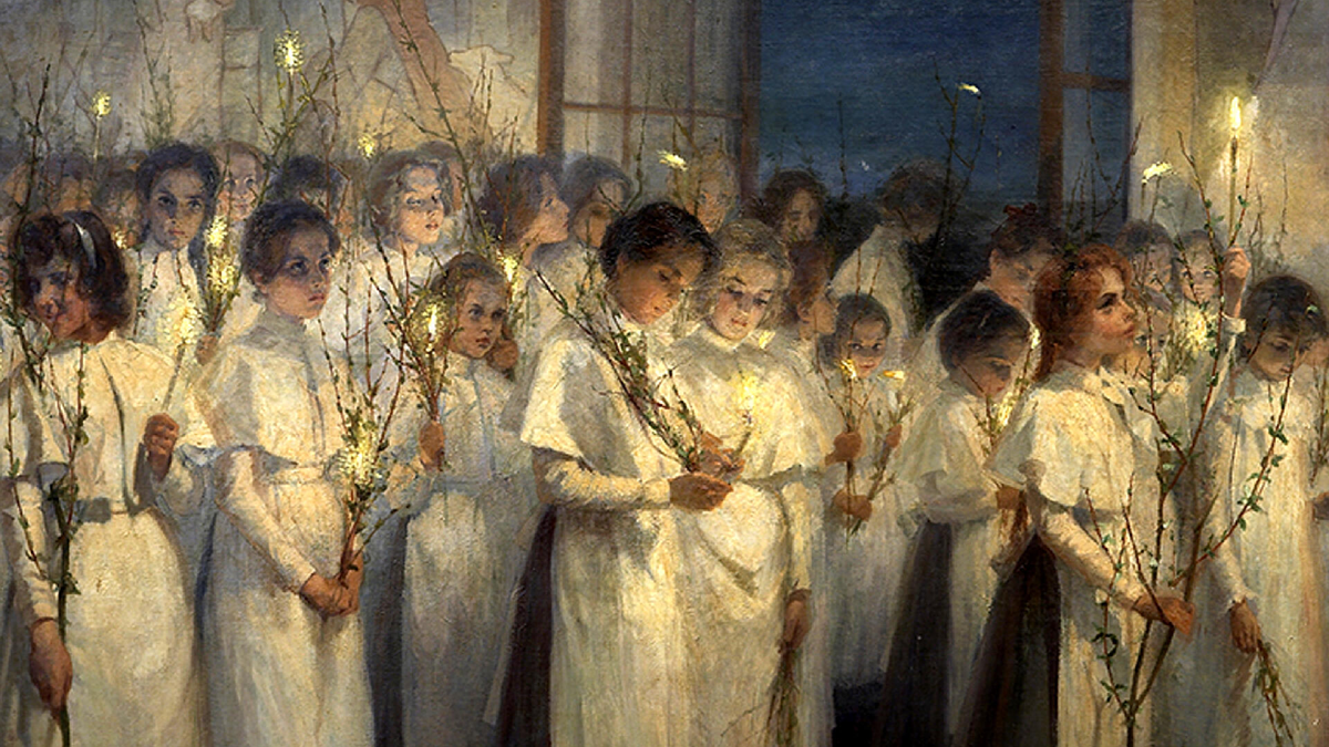 С. И. Блонская «Девочки. Вербное воскресение», 1900 год. © Таганрогский художественный музей 