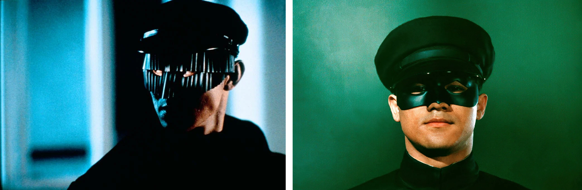 Чёрная маска — слева, Като — справа