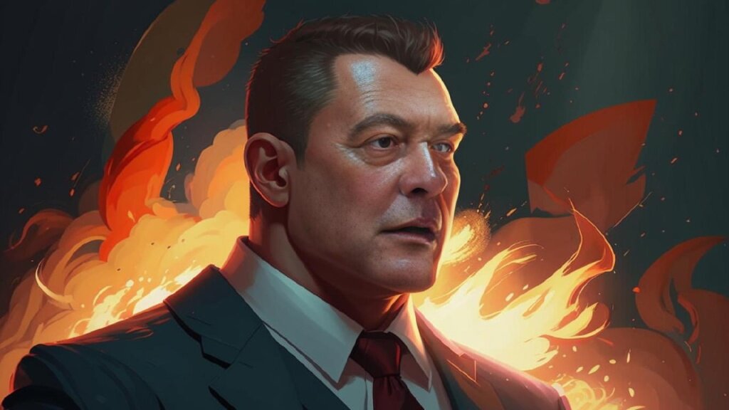 Дмитрий Анатольевич Медведев произносит гневную речь. Фото: «Кандинский 3.1»