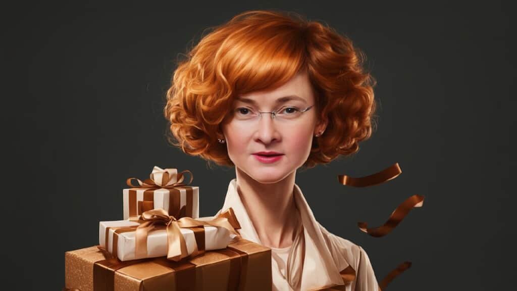 Чиновник ЦБ с подарками. Фото: Кандинский 3.0