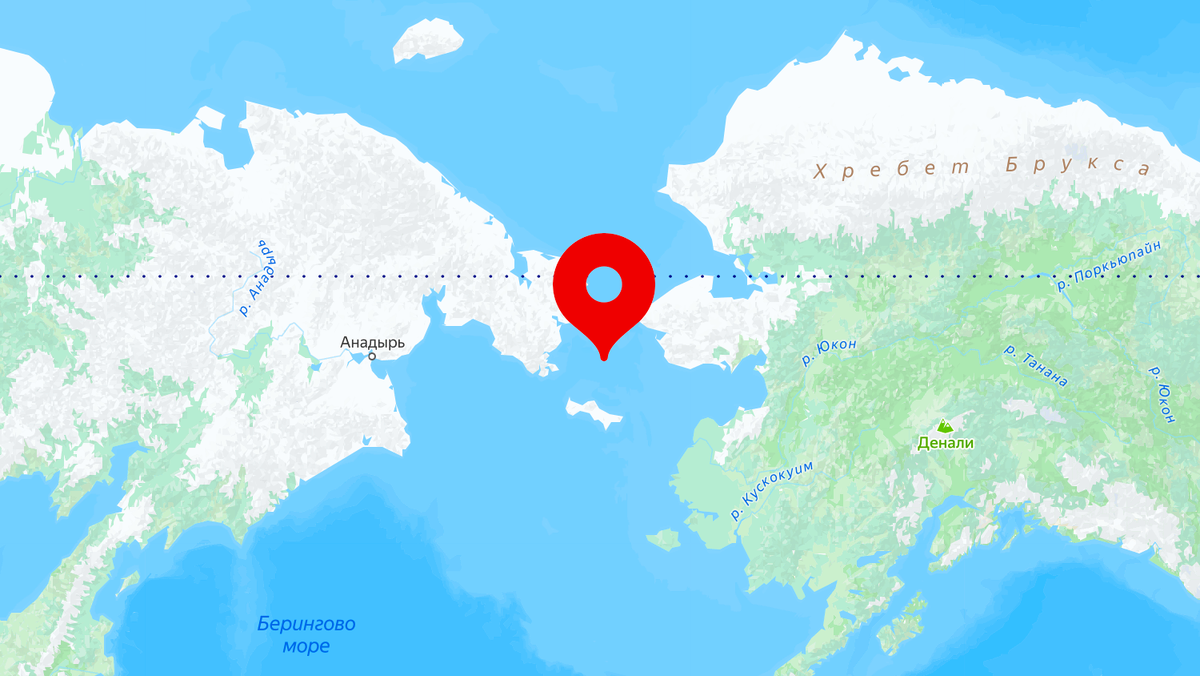 Берингов пролив на карте России