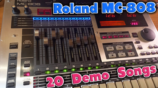 Семплирующий грувбокс 2006 года выпуска - Roland MC 808. Слушаем 20 Demo songs.