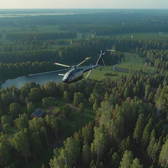 Снова частный вертолет поднял в небо наших героев, чтобы доставить их через непроходимую тайгу к забытому Богом и людьми монастырю. 