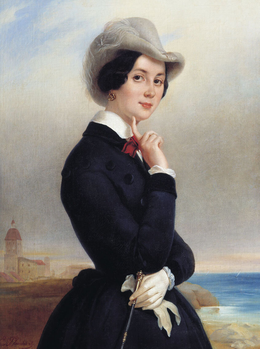 Portrait of Russian actress Vera Samoylova (худож. Е. А. Плюшар)