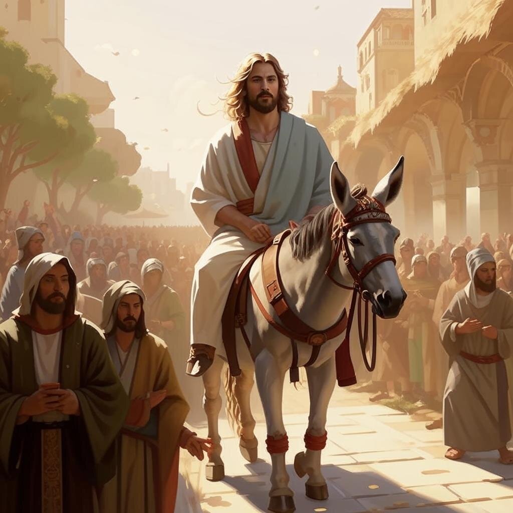 Вербное воскресенье - в этот день Иисус Христос на молодом осле входит в Иерусалим