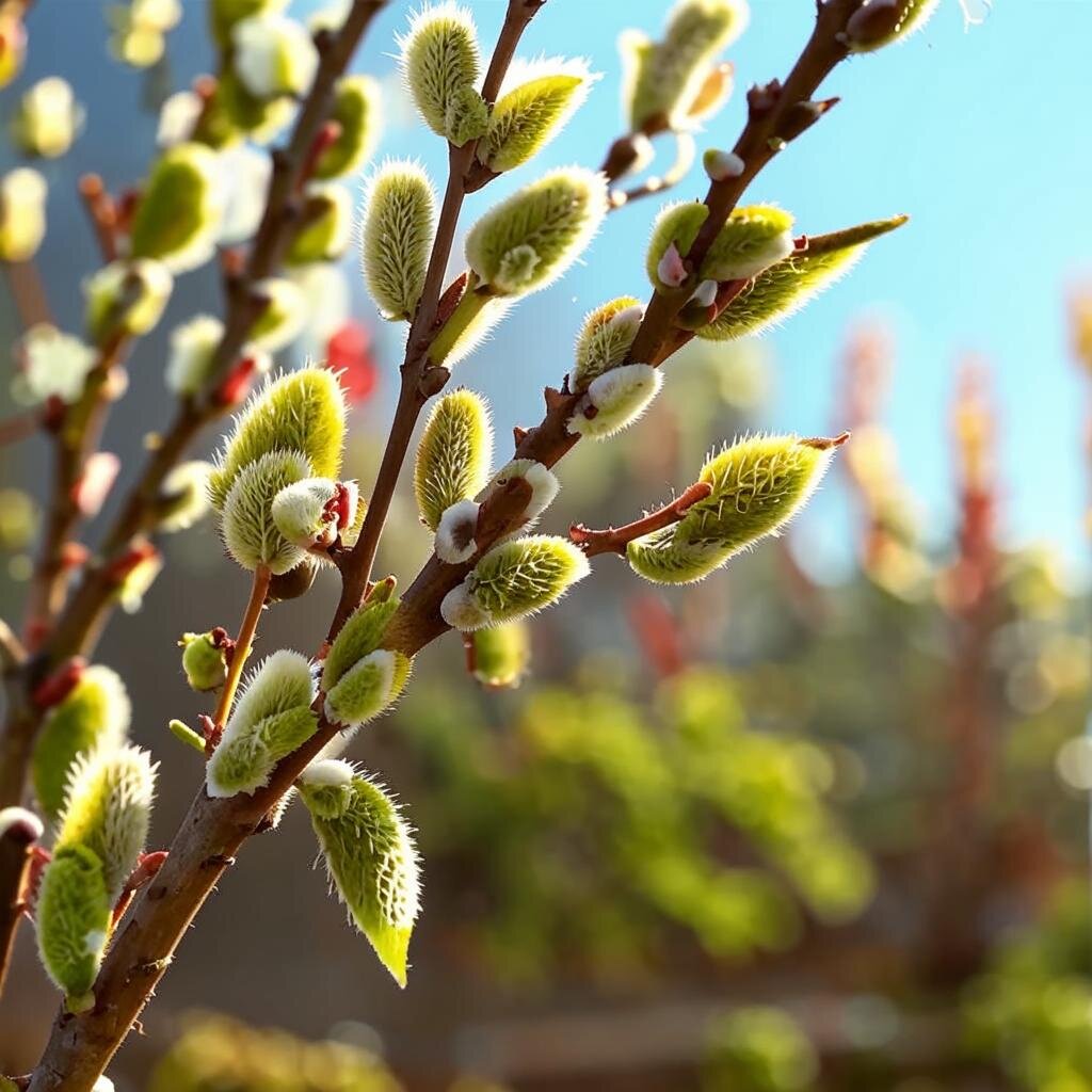 Верба распускается первой