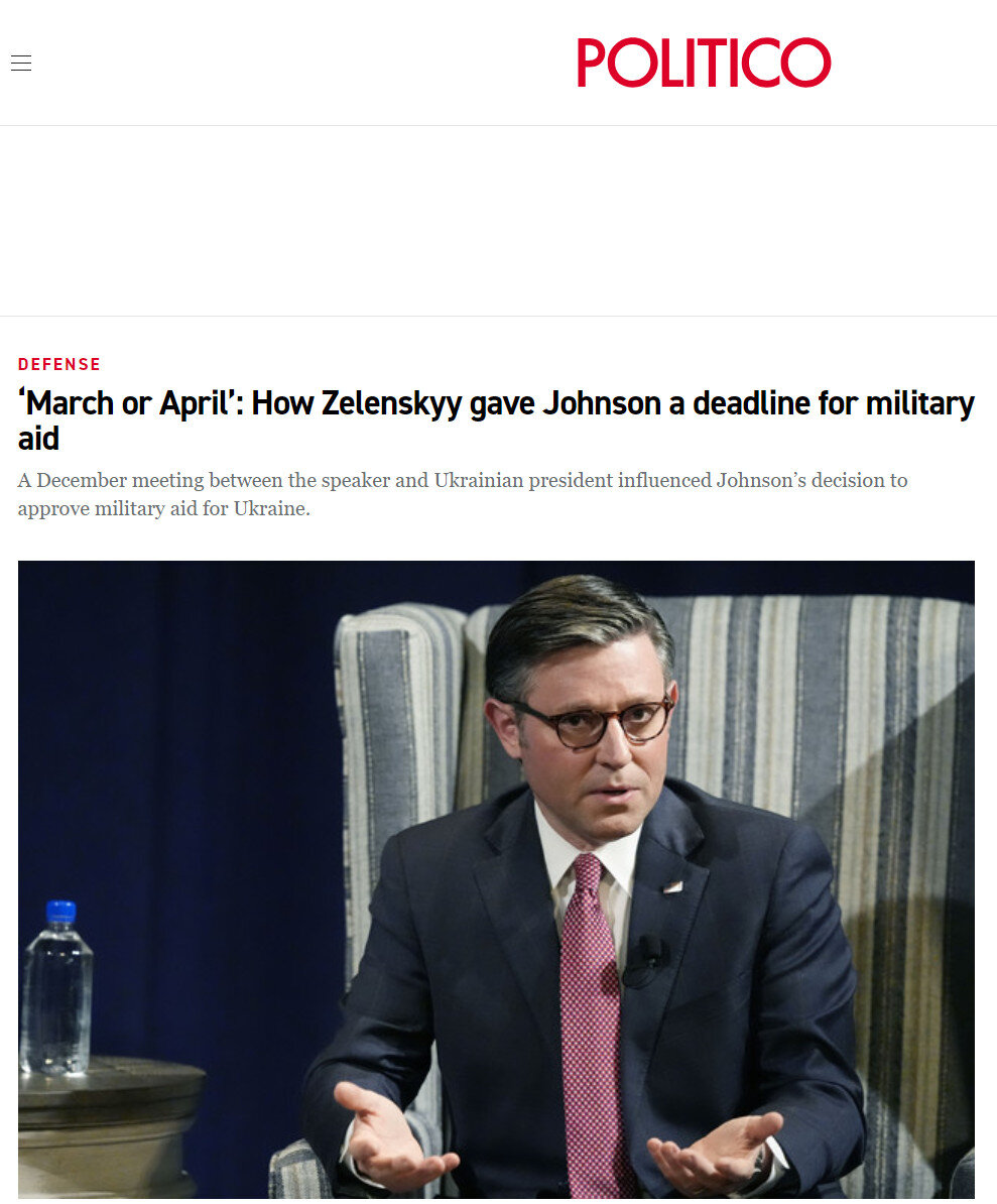    ФОТО: СКРИНШОТ СТРАНИЦЫ САЙТА POLITICO.COM