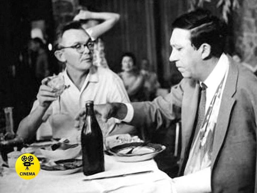 Леонид Гайдай и Юрий Никулин на съёмках фильма "Бриллиантовая рука"  (1968).