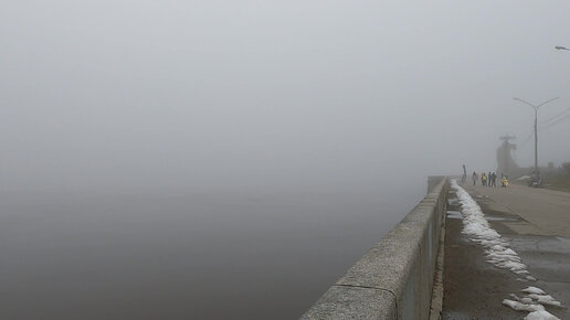 Архангельск в плотном тумане